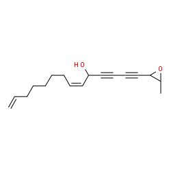 ChemSpider 2D Image | (6Z)-1-(3-Methyl-2-oxiranyl)-6,13-tetradecadiene-1,3-diyn-5-ol | C17H22O2