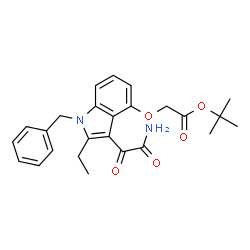 ChemSpider 2D Image | 2-Methyl-2-propanyl ({3-[amino(oxo)acetyl]-1-benzyl-2-ethyl-1H-indol-4-yl}oxy)acetate | C25H28N2O5