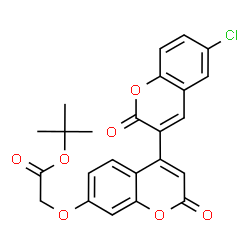 ChemSpider 2D Image | tert-Butyl [(6-chloro-2,2'-dioxo-2H,2'H-3,4'-bichromen-7'-yl)oxy]acetate | C24H19ClO7