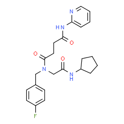 ChemSpider 2D Image | N-[2-(Cyclopentylamino)-2-oxoethyl]-N-(4-fluorobenzyl)-N'-(2-pyridinyl)succinamide | C23H27FN4O3