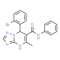 ChemSpider 2D Image | 7-(2-Bromophenyl)-5-methyl-N-phenyl-1,7-dihydro[1,2,4]triazolo[1,5-a]pyrimidine-6-carboxamide | C19H16BrN5O