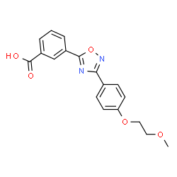 ChemSpider 2D Image | 3-(3-(4-(2-methoxyethoxy)phenyl)-1,2,4-oxadiazol-5-yl)benzoic acid | C18H16N2O5