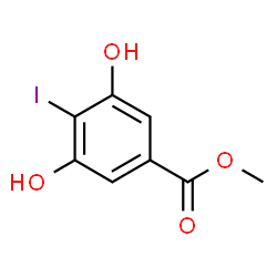 ChemSpider 2D Image | Methyl 3,5-dihydroxy-4-iodobenzoate | C8H7IO4