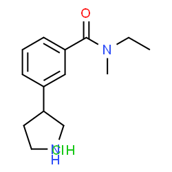 ChemSpider 2D Image | N-Ethyl-N-methyl-3-(pyrrolidin-3-yl)benzamide hydrochloride | C14H21ClN2O