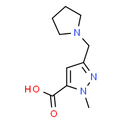 ChemSpider 2D Image | 1-Methyl-3-(1-pyrrolidinylmethyl)-1H-pyrazole-5-carboxylic acid | C10H15N3O2