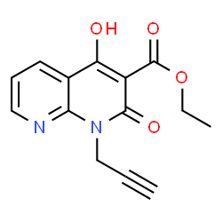 ChemSpider 2D Image | Ethyl 4-hydroxy-2-oxo-1-(2-propyn-1-yl)-1,2-dihydro-1,8-naphthyridine-3-carboxylate | C14H12N2O4