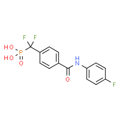 ChemSpider 2D Image | (Difluoro{4-[(4-fluorophenyl)carbamoyl]phenyl}methyl)phosphonic acid | C14H11F3NO4P