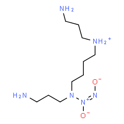 ChemSpider 2D Image | (1E)-3-(3-Aminopropyl)-3-{4-[(3-aminopropyl)ammonio]butyl}-1-triazen-1-olate 2-oxide | C10H26N6O2