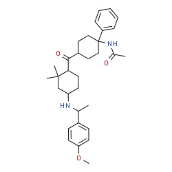 ChemSpider 2D Image | N-{4-[(4-{[1-(4-Methoxyphenyl)ethyl]amino}-2,2-dimethylcyclohexyl)carbonyl]-1-phenylcyclohexyl}acetamide | C32H44N2O3