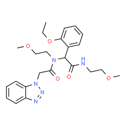 ChemSpider 2D Image | 2-(1H-Benzotriazol-1-yl)-N-{1-(2-ethoxyphenyl)-2-[(2-methoxyethyl)amino]-2-oxoethyl}-N-(2-methoxyethyl)acetamide | C24H31N5O5