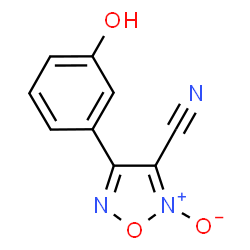 ChemSpider 2D Image | 4-(3-Hydroxyphenyl)-1,2,5-oxadiazole-3-carbonitrile 2-oxide | C9H5N3O3