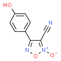 ChemSpider 2D Image | 4-(4-Hydroxyphenyl)-1,2,5-oxadiazole-3-carbonitrile 2-oxide | C9H5N3O3