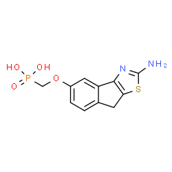 ChemSpider 2D Image | {[(2-Amino-8H-indeno[1,2-d][1,3]thiazol-5-yl)oxy]methyl}phosphonic acid | C11H11N2O4PS