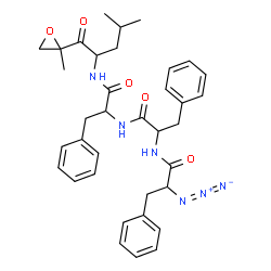 ChemSpider 2D Image | N-(2-Azido-3-phenylpropanoyl)phenylalanyl-N-[4-methyl-1-(2-methyl-2-oxiranyl)-1-oxo-2-pentanyl]phenylalaninamide | C36H42N6O5