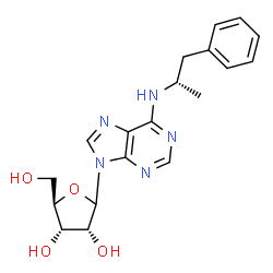 ChemSpider 2D Image | (2R,3S,4R)-2-(hydroxymethyl)-5-[6-[[(1S)-1-methyl-2-phenyl-ethyl]amino]purin-9-yl]tetrahydrofuran-3,4-diol | C19H23N5O4