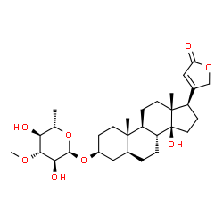 ChemSpider 2D Image | (3beta,5alpha)-3-[(6-Deoxy-3-O-methyl-alpha-L-glucopyranosyl)oxy]-14-hydroxycard-20(22)-enolide | C30H46O8