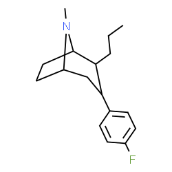 ChemSpider 2D Image | 3-(4-Fluorophenyl)-8-methyl-2-propyl-8-azabicyclo[3.2.1]octane | C17H24FN