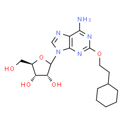 ChemSpider 2D Image | 2-(2-Cyclohexylethoxy)-9-(D-ribofuranosyl)-9H-purin-6-amine | C18H27N5O5