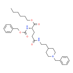 ChemSpider 2D Image | Hexyl N~2~-[(benzyloxy)carbonyl]-N-[2-(1-benzyl-4-piperidinyl)ethyl]-L-glutaminate | C33H47N3O5