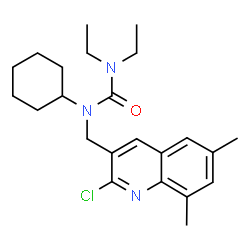 ChemSpider 2D Image | 1-[(2-Chloro-6,8-dimethyl-3-quinolinyl)methyl]-1-cyclohexyl-3,3-diethylurea | C23H32ClN3O