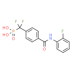 ChemSpider 2D Image | (Difluoro{4-[(2-fluorophenyl)carbamoyl]phenyl}methyl)phosphonic acid | C14H11F3NO4P