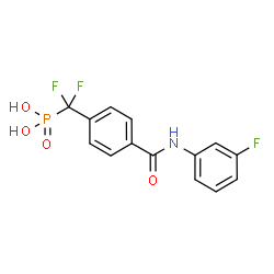 ChemSpider 2D Image | (Difluoro{4-[(3-fluorophenyl)carbamoyl]phenyl}methyl)phosphonic acid | C14H11F3NO4P