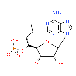 ChemSpider 2D Image | (1R)-1-[(2S,3S,4R)-5-(6-Amino-9H-purin-9-yl)-3,4-dihydroxytetrahydro-2-furanyl]butyl dihydrogen phosphate | C13H20N5O7P
