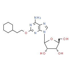 ChemSpider 2D Image | 2-(2-Cyclohexylethoxy)-9-(L-ribofuranosyl)-9H-purin-6-amine | C18H27N5O5