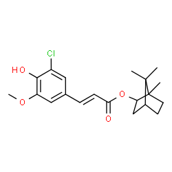 ChemSpider 2D Image | 1,7,7-Trimethylbicyclo[2.2.1]hept-2-yl (2E)-3-(3-chloro-4-hydroxy-5-methoxyphenyl)acrylate | C20H25ClO4