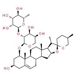 ChemSpider 2D Image | (1beta,3beta,25R)-3-Hydroxyspirost-5-en-1-yl 2-O-(6-deoxy-alpha-L-mannopyranosyl)-alpha-L-arabinopyranoside | C38H60O12