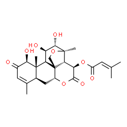 ChemSpider 2D Image | (1beta,11beta,12alpha,15beta)-1,11,12-Trihydroxy-2,16-dioxo-13,20-epoxypicras-3-en-15-yl 3-methyl-2-butenoate | C25H32O9