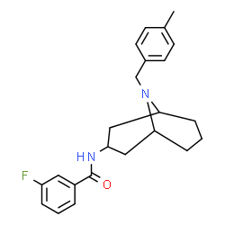 ChemSpider 2D Image | 3-Fluoro-N-[9-(4-methylbenzyl)-9-azabicyclo[3.3.1]non-3-yl]benzamide | C23H27FN2O