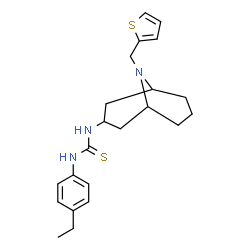 ChemSpider 2D Image | 1-(4-Ethylphenyl)-3-[9-(2-thienylmethyl)-9-azabicyclo[3.3.1]non-3-yl]thiourea | C22H29N3S2