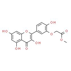ChemSpider 2D Image | Methyl [2-hydroxy-5-(3,5,7-trihydroxy-4-oxo-4H-chromen-2-yl)phenoxy]acetate | C18H14O9