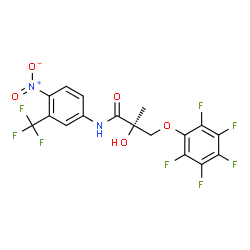 ChemSpider 2D Image | (2R)-2-Hydroxy-2-methyl-N-[4-nitro-3-(trifluoromethyl)phenyl]-3-(pentafluorophenoxy)propanamide | C17H10F8N2O5