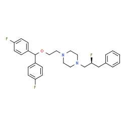 ChemSpider 2D Image | 1-{2-[Bis(4-fluorophenyl)methoxy]ethyl}-4-[(2S)-2-fluoro-3-phenylpropyl]piperazine | C28H31F3N2O