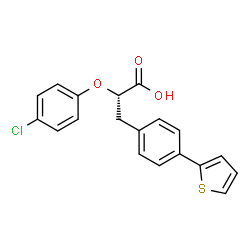 ChemSpider 2D Image | (2S)-2-(4-Chlorophenoxy)-3-[4-(2-thienyl)phenyl]propanoic acid | C19H15ClO3S