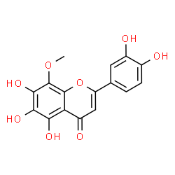 ChemSpider 2D Image | 2-(3,4-Dihydroxyphenyl)-5,6,7-trihydroxy-8-methoxy-4H-chromen-4-one | C16H12O8
