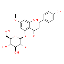 ChemSpider 2D Image | 3-Hydroxy-2-[(2E)-3-(4-hydroxyphenyl)-2-propenoyl]-5-methoxyphenyl beta-D-glucopyranoside | C22H24O10