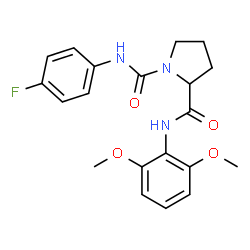 ChemSpider 2D Image | N~2~-(2,6-Dimethoxyphenyl)-N~1~-(4-fluorophenyl)-1,2-pyrrolidinedicarboxamide | C20H22FN3O4