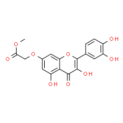 ChemSpider 2D Image | Methyl {[2-(3,4-dihydroxyphenyl)-3,5-dihydroxy-4-oxo-4H-chromen-7-yl]oxy}acetate | C18H14O9