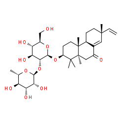 ChemSpider 2D Image | (3beta,13alpha)-5-Methyl-7-oxopimara-8(14),15-dien-3-yl 2-O-(6-deoxy-alpha-L-mannopyranosyl)-beta-D-glucopyranoside | C33H52O11