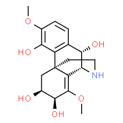 ChemSpider 2D Image | (6beta,7beta,9alpha,10alpha,13alpha)-3,8-Dimethoxy-8,14-didehydromorphinan-4,6,7,10-tetrol | C18H23NO6