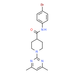 ChemSpider 2D Image | N-(4-Bromophenyl)-1-(4,6-dimethyl-2-pyrimidinyl)-4-piperidinecarboxamide | C18H21BrN4O