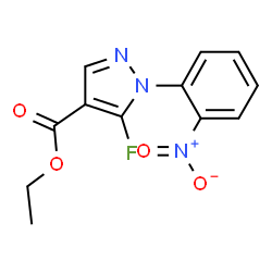 ChemSpider 2D Image | Ethyl 5-fluoro-1-(2-nitrophenyl)-1H-pyrazole-4-carboxylate | C12H10FN3O4