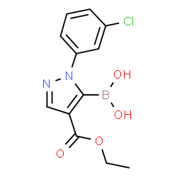 ChemSpider 2D Image | [1-(3-Chlorophenyl)-4-(ethoxycarbonyl)-1H-pyrazol-5-yl]boronic acid | C12H12BClN2O4