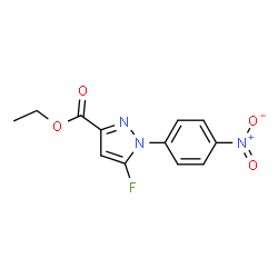 ChemSpider 2D Image | Ethyl 5-fluoro-1-(4-nitrophenyl)-1H-pyrazole-3-carboxylate | C12H10FN3O4