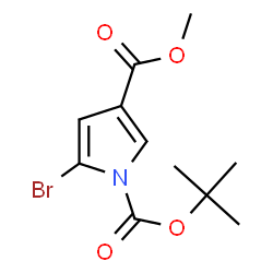 ChemSpider 2D Image | 3-Methyl 1-(2-methyl-2-propanyl) 5-bromo-1H-pyrrole-1,3-dicarboxylate | C11H14BrNO4