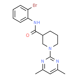 ChemSpider 2D Image | N-(2-Bromophenyl)-1-(4,6-dimethyl-2-pyrimidinyl)-3-piperidinecarboxamide | C18H21BrN4O