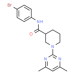 ChemSpider 2D Image | N-(4-Bromophenyl)-1-(4,6-dimethyl-2-pyrimidinyl)-3-piperidinecarboxamide | C18H21BrN4O